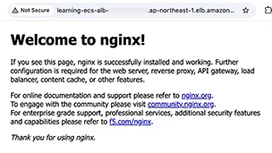 Nginx welcome page through ALB
